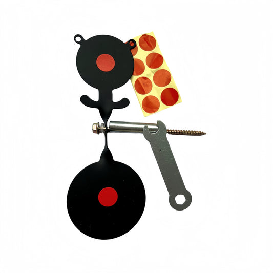 The practice target hanging on the tree