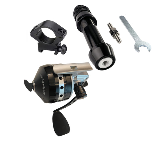 Bowfishing Kit: Complete Set for Crossbows - Includes Reel, Mount + Sleeve, Ring.