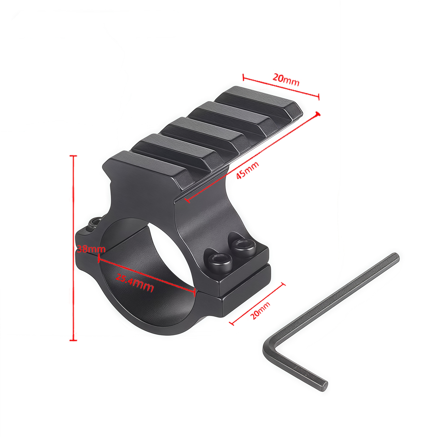 25.4mm bow and crossbow sight ring adapter with slot rail